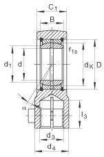 Estremità stelo idraulica ELGES che richiede manutenzione con struttura bloccaggio filettato, aperta 0066347450000