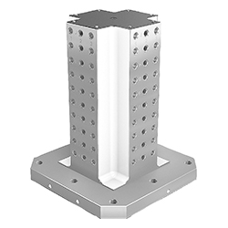 Torre di serraggio a lati, con fori modulari, forma B, GJL300 (01854)