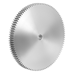 Ruota dentata conica dritto, forma B senza mozzo, modulo 3 a dentatura fresata, acciaio inox (22400)