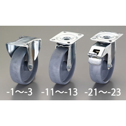 Ruote per attrezzature con freno (ruote piroettanti) / diametro ruota × larghezza: 100 × 37 mm