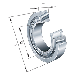 Cuscinetti a rulli conici 303, dimensioni principali secondo DIN ISO 355 / DIN 720, smontabile, messo in posizione o accoppiato