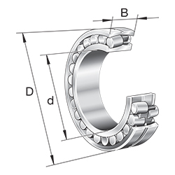 Cuscinetto orientabile a rulli 223..-E1A-XL-M, simmetrico 2 bordini esterno, Cilindrico Tipologia del foro