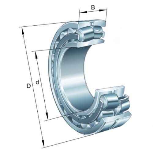 Cuscinetto orientabile a rulli 222..-BE-K, dimensioni principali secondo DIN 635-2, con foro conico