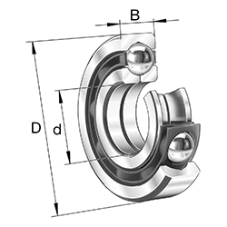 Cuscinetto a sfere a quattro punti di contatto QJ3, dimensioni principali secondo DIN 628-4, smontabile, anello interno diviso