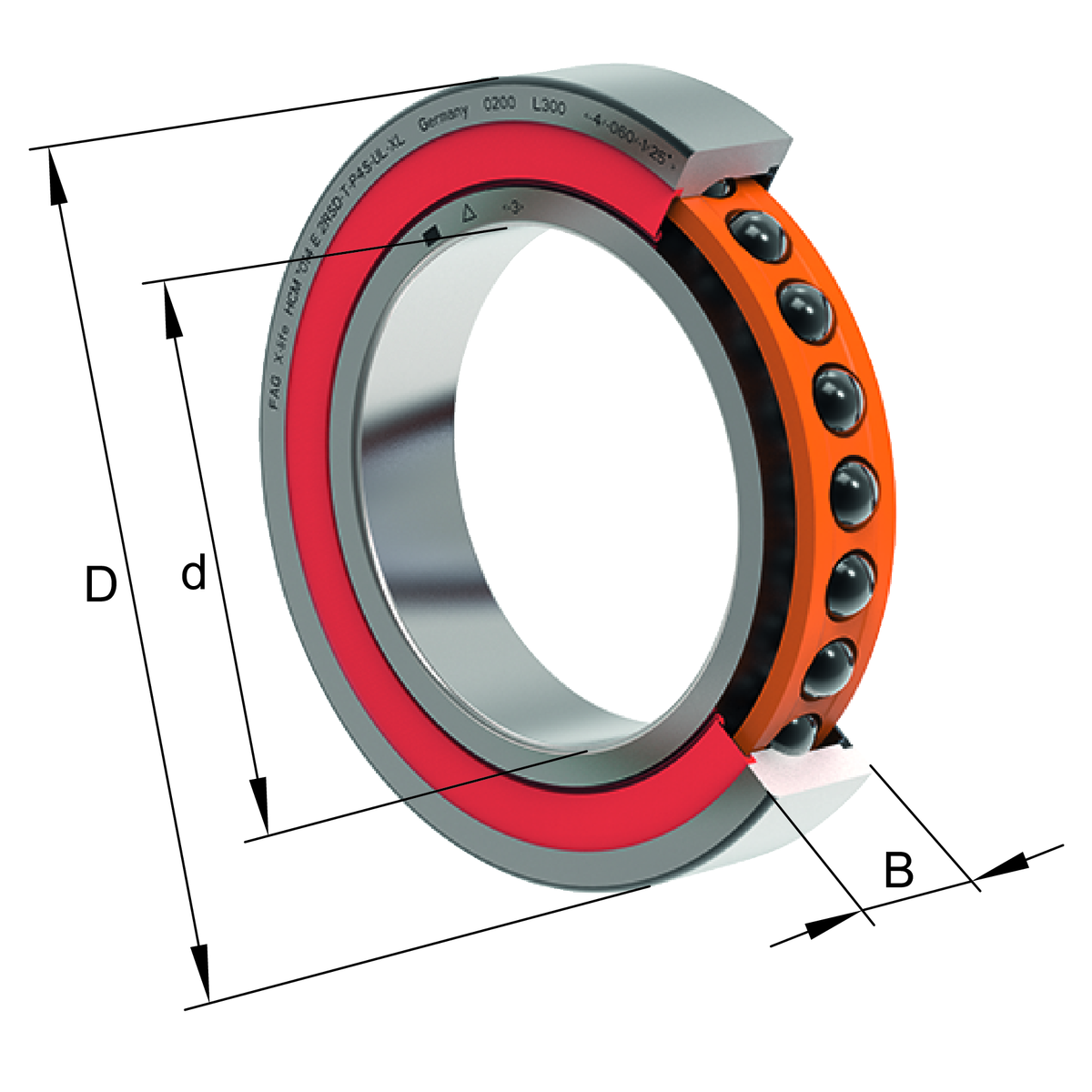 Cuscinetti per mandrini ad alta velocità HCM70..-E-2RSD-T-P4S-XL, con disposizione accoppiata o in blocco, angolo di pressione 25°, tenuta a labbro ad entrambi i lati, tolleranze ristrette