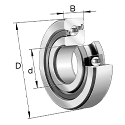 Cuscinetti assiali a sfere a contatto obliquo 7603..-2RS, azione unilaterale, con angolo di pressione α = 60°, tolleranze ristrette, tenuta a labbro ad entrambi i lati