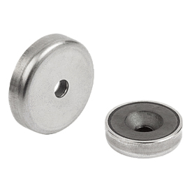 Magneti piatto basso con svasatore in ferrite dura con alloggiamento in acciaio inossidabile (K1408)