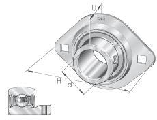 Unità a flangia quadrata INA a due bulloni, lamiera in acciaio, viti di fissaggio nell’anello interno, guarnizione a P