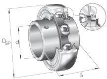 Cuscinetto radiale a sfere / fila singola / anello esterno sferico / vite di fissaggio / materiale selezionabile / INA