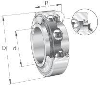 Cuscinetto radiale a sfere / fila singola / KRR / anello interno per montaggio / INA