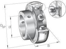 Cuscinetto radiale a sfere / fila singola / anello esterno sferico / vite di fissaggio / INA 0008802050000
