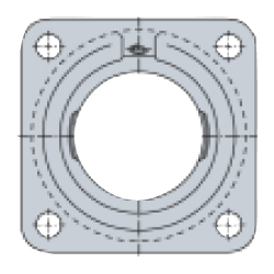 Alloggiamento flangiato a quattro fori GG.CFTR.., quadrato, ghisa, per cuscinetti a sfere con inserto radiale