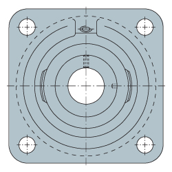 Alloggiamento flangiato GG.GLCTE, a quattro fori, Quadrato