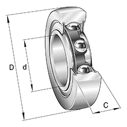 Rotella a sfere, ad una corona senza mantello in plastica, LR6 Series