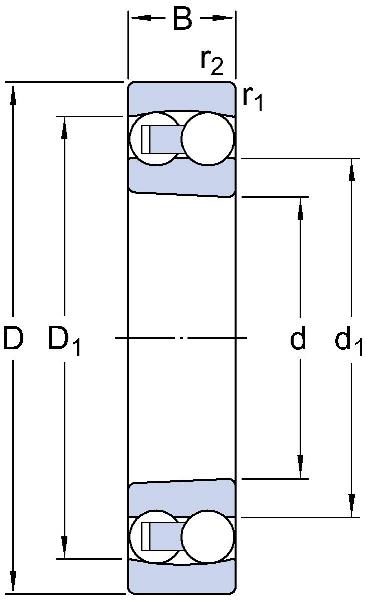 Cuscinetti a sfere autoallineanti / doppia fila / gioco interno selezionabile / foro conico / materiale della gabbia selezionabile / SKF 1217 K/C3