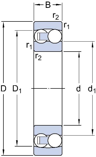 Cuscinetti a sfere autoallineanti / doppia fila / gioco interno selezionabile / materiale della gabbia selezionabile / SKF 1210 ETN9/C3