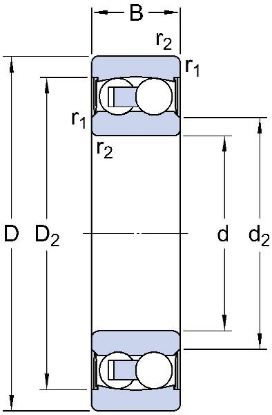 Cuscinetti radiali orientabili a sfere / doppia fila / 22xx, 2307 / 2RS1 / gabbia in plastica / SKF 2201 E-2RS1TN9