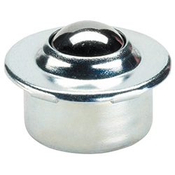 Rotella a sfere con alloggiamento in lamiera d'acciaio - zincata - con  sfere in plastica - portata 10 kg - pd 15 mm - p 24 mm - pd 31 mm - h 9,5  mm 
