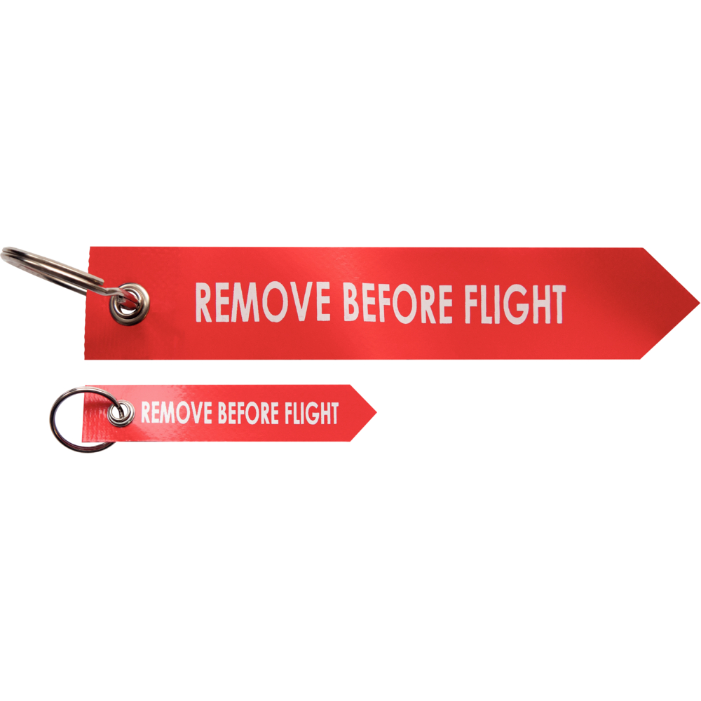 Nastri di avvertenza, with lettering "Remove Before Flight"