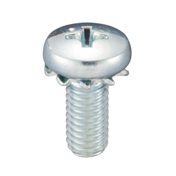 Viti lavorate con testa a bottone taglio a croce e rondella integrata con dentatura esterna (dente esterno W) CSPBDS-STN-M3-6