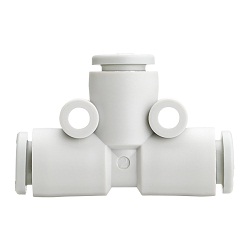 KQ2T*-00, raccordo istantaneo colore bianco - Intermedio a "T" KQ2T07-00A-X12