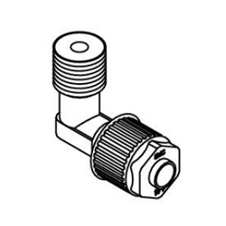 LQ1L, raccordo in resina fluoropolimerica gran purezza, collegamento filettato - Modello gomito