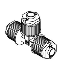 LQ1T, raccordo in resina fluoropolimerica gran purezza, collegamento a tubo, intermedio a T