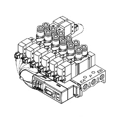 Elettrovalvola a 5 vie serie SY3000/5000/7000 EX510 compatibile manifold tipo tubazione diretta, per base integrata SS5Y5-20SA-06