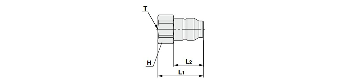 Without check valve, female thread type dimensional drawing