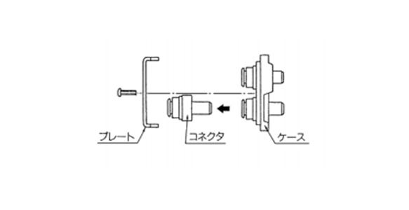 Usage 2: After replacing any of the connectors, reattach the plate to the case with a Phillips screwdriver 