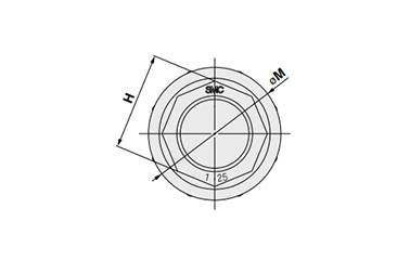 Male Connector dimensional drawing for size 6 