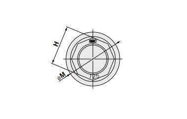 Panel Mount Union dimensional drawing for size 6 