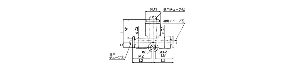 Different Diameter Tee: KGT outline drawing 