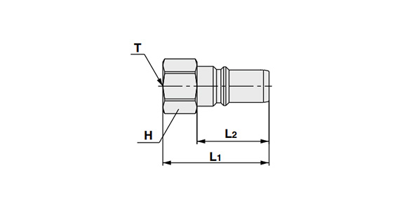 KK Series Plug Female Thread Type dimensional drawing 