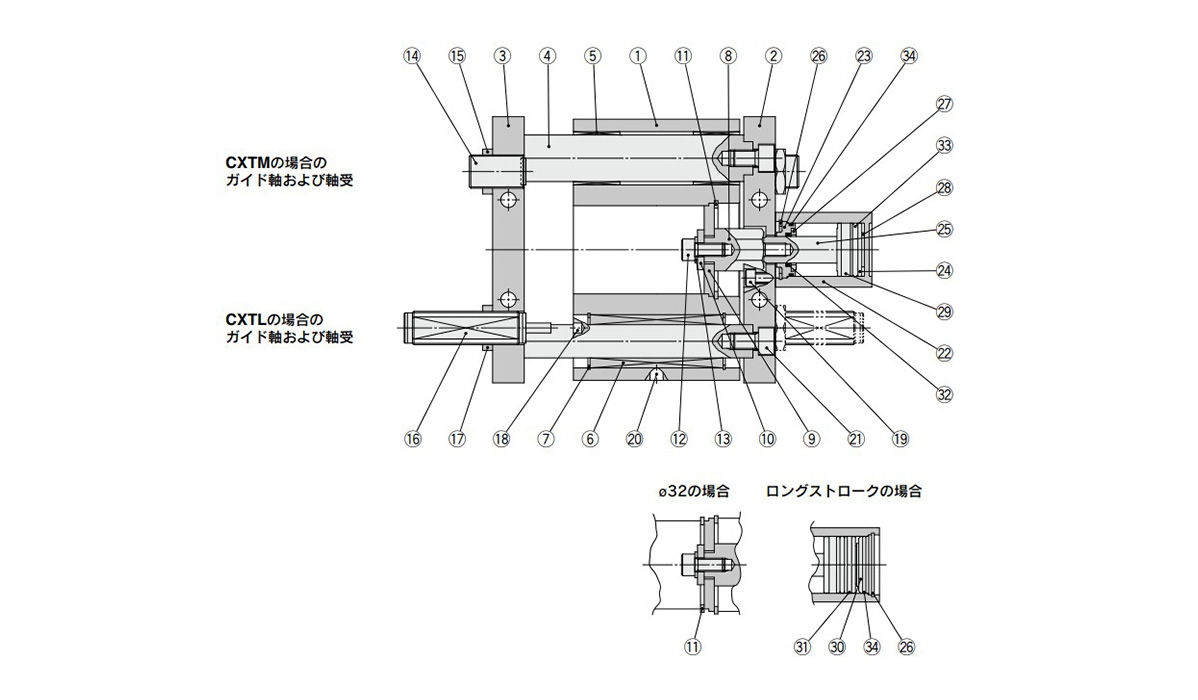 Diagram: CXT Series Platform Cylinder