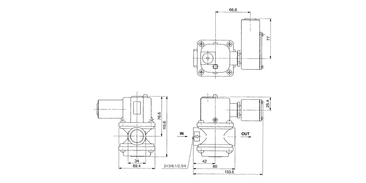 Disegno quotato di IFW5□0-□□-55 a 86 (con lampada 24 V DC e morsettiera)