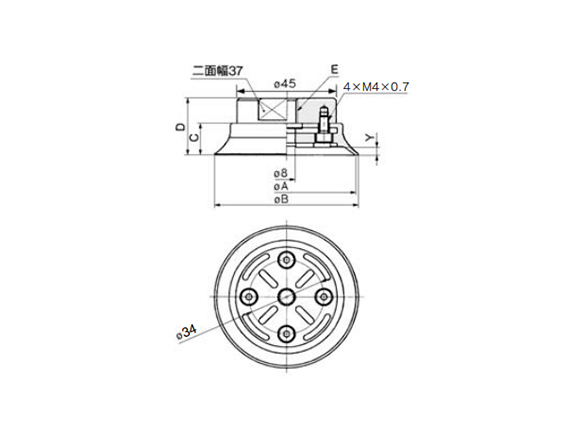 ZPT63/80H□-B□ (female thread) dimensions / structural drawing