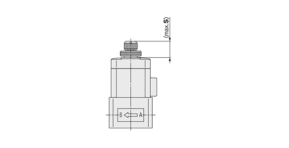 With flow rate adjustment: LVA20 dimensional drawing