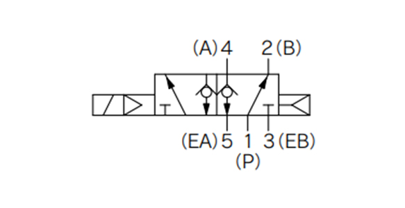 JIS symbol for 2-position single back-pressure check valve