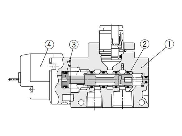 VQZ200, VQZ300 metal-seal type structure drawing