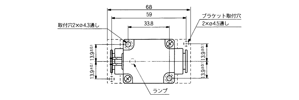 DIN terminal (Y) VQ31A1-□Y□□-□-□ dimensional drawing 1