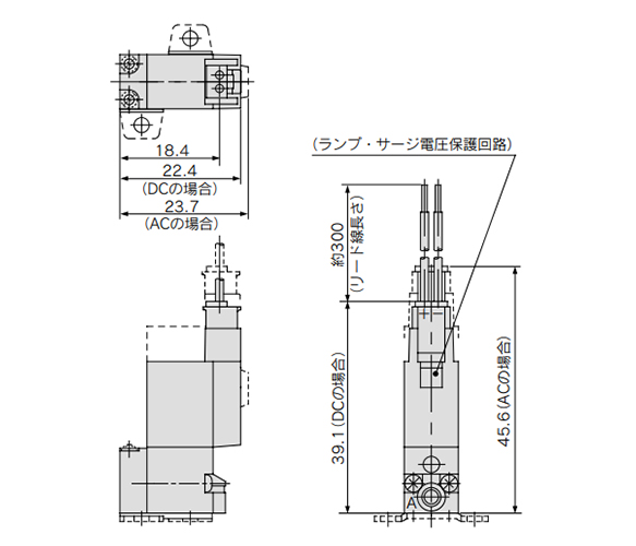M plug connector (M): SY1(1, 2)3-□M□□-PM3(-F) dimensional drawings