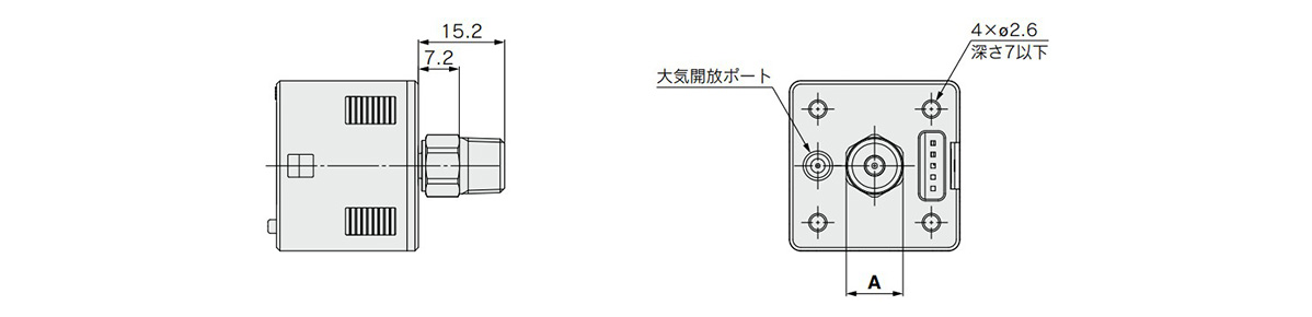 Disegno quotato di 01 (R1/8)/ N01 (NPT1/8)