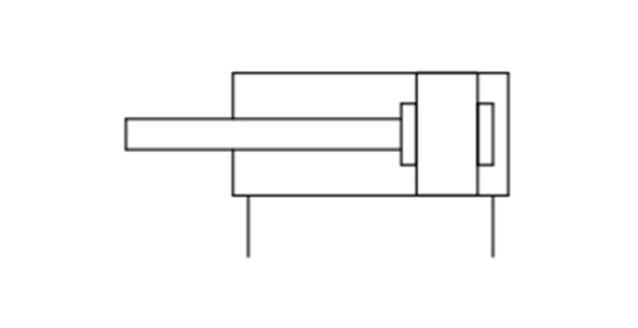 Simbolo JIS per cilindro in acciaio inox serie CJ5/S (Doppio movimento/asta singola/cuscino in gomma)