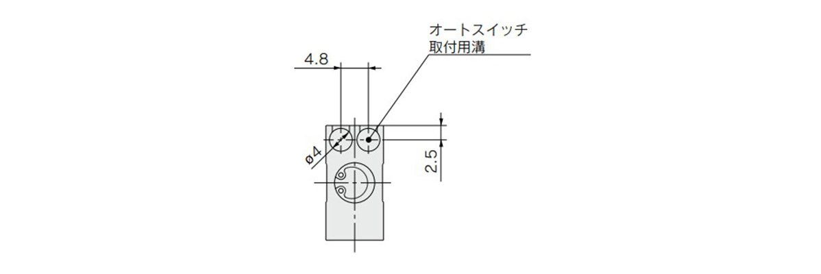 Dimensions: auto switch mounting groove