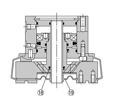 Open condition (ø32 to 80 [cylinder inner diameter 32 to 80 mm]) structure drawing
